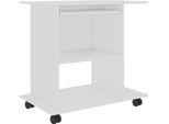 Syfax™ Scrivania Ad Angolo Bianca 80X50X75 Cm In Legno Multistrato