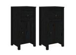 Syfax™ Credenze 2 Pz Nere 40X35X80 Cm In Legno Massello Di Pino