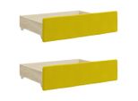 Syfax™ Cassetti Da Letto 2Pz Gialli In Legno Multistrato E Velluto