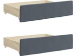 Syfax™ Cassetti Da Letto 2Pz Grigio Scuro Legno Multistrato E Velluto