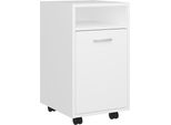 Syfax™ Credenza Con Ruote Bianca 33X38X60 Cm In Legno Multistrato