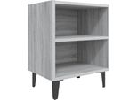 Syfax™ Comodino Con Gambe In Metallo Grigio Sonoma 40X30X50 Cm