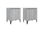 Syfax™ Comodini Con Gambe In Metallo Grigio Sonoma 40X30X50 Cm