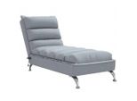 Syfax™ Chaise Longue Massaggi Con Cuscini Grigio Chiaro In Tessuto