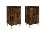 Syfax™ Comodini 2 Pz Rovere Fumo 40X35X70 Cm In Legno Multistrato