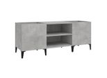 Syfax™ Mobile Porta Dischi Grigio Cemento 121X38X48 Legno Multistrato