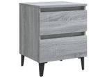 Syfax™ Comodino Con Gambe In Metallo Grigio Sonoma 40X35X50 Cm