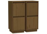 Syfax™ Credenze 2 Pz Ambra 31,5X34X75 Cm In Legno Massello Di Pino