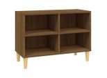 Syfax™ Mobile Tv Gambe In Legno Massello Rovere Marrone 69,5X30X50 Cm