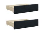 Syfax™ Cassetti Da Letto 2Pz Neri In Legno Multistrato E Pelle Finta