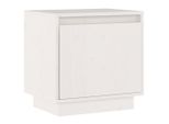 Syfax™ Comodino Bianco 40X30X40 Cm In Legno Massello Di Pino