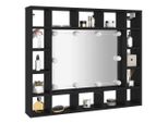 Syfax™ Armadietto A Specchio Con Led Nero 91X15X76,5 Cm