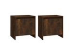 Syfax™ Comodini 2 Pz Rovere Fumo 45X34X44,5 Cm In Truciolato