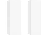 Syfax™ Mobili Porta Tv 2Pz Bianchi 30,5X30X90 Cm In Legno Multistrato