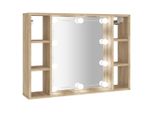 Syfax™ Mobile A Specchio Con Led Rovere Sonoma 76X15X55 Cm
