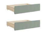 Syfax™ Cassetti Da Letto 2Pz Grigio Chiaro Legno Multistrato E Velluto