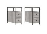 Syfax™ Comodini 2 Pz Grigio Sonoma 30X60X60 Cm In Legno Multistrato