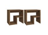 Syfax™ Comodini Rovere Marrone 2 Pz 40X30X40 Cm In Legno Multistrato