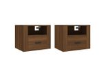 Syfax™ Comodini A Muro 2 Pz Rovere Marrone 50X36X40 Cm