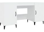 Syfax™ Scrivania Bianco Lucido 140X50X75 Cm In Legno Multistrato