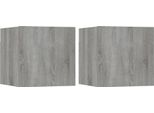 Syfax™ Armadietti Tv Montati A Parete 2Pz Grigio Sonoma 30,5X30X30 Cm