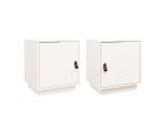 Syfax™ Comodini Bianco 2 Pz 40X34X45 Cm In Legno Massello Di Pino
