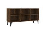 Syfax™ Mobile Tv Con Gambe In Metallo Rovere Fumo 103,5X30X50 Cm