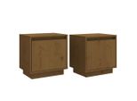 Syfax™ Comodini 2 Pz Ambra 40X30X40 Cm In Legno Massello Di Pino