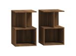 Syfax™ Comodini 2 Pz Rovere Marrone 35X35X55 Cm In Legno Multistrato