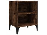 Syfax™ Comodino Con Gambe In Metallo Rovere Fumo 40X30X50 Cm