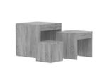 Syfax™ Tavolini Impilabili 3 Pz Grigio Sonoma In Legno Multistrato