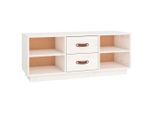 Syfax™ Mobile Porta Tv Bianco 100X34X40 Cm In Legno Massello Di Pino