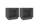 Syfax™ Comodini 2 Pz Grigi 40X30X40 Cm In Legno Massello Di Pino