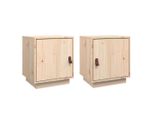 Syfax™ Comodini Grigio 2 Pz 40X34X45 Cm In Legno Massello Di Pino
