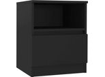 Syfax™ Comodino Nero 40X40X50 Cm In Legno Multistrato
