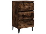 Syfax™ Comodino Con Gambe In Metallo Rovere Fumo 40X35X69 Cm