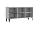Syfax™ Mobile Tv Con Gambe In Metallo Grigio Sonoma 103,5X30X50 Cm