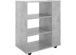 Syfax™ Mobiletto Con Ruote Grigio Cemento 60X35X75Cm Legno Multistrato