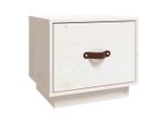 Syfax™ Comodino Bianco 40X34X35 Cm In Legno Massello Di Pino