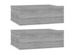 Syfax™ Comodini Pensili Grigio Sonoma 2Pz 40X30X15Cm Legno Multistrato