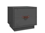 Syfax™ Comodino Grigio 40X34X35 Cm In Legno Massello Di Pino