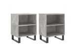 Syfax™ Comodini 2 Pz Grigio Cemento 40X30X50 Cm In Legno Multistrato