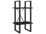 Syfax™ Libreria A 2 Ripiani Nera 40X30X70 Cm In Massello Di Pino