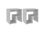 Syfax™ Comodini 2 Pz Grigio Cemento 40X30X40 Cm In Legno Multistrato