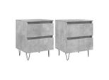 Syfax™ Comodini 2Pz Grigio Cemento 40X35X50 Cm In Legno Multistrato