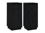 Syfax™ Credenze 2 Pz Nere 31,5X34X75 Cm In Legno Massello Di Pino