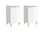Syfax™ Comodini 2 Pz Bianco Lucido 40X35X70 Cm In Legno Multistrato