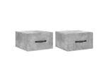 Syfax™ Comodini A Muro 2 Pz Grigio Cemento 35X35X20 Cm