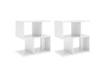 Syfax™ Comodini 2Pz Bianco Lucido 50X30X51,5 Cm In Legno Multistrato