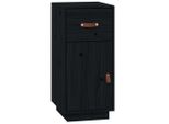 Syfax™ Credenza Nera 34X40X75 Cm In Legno Massello Di Pino